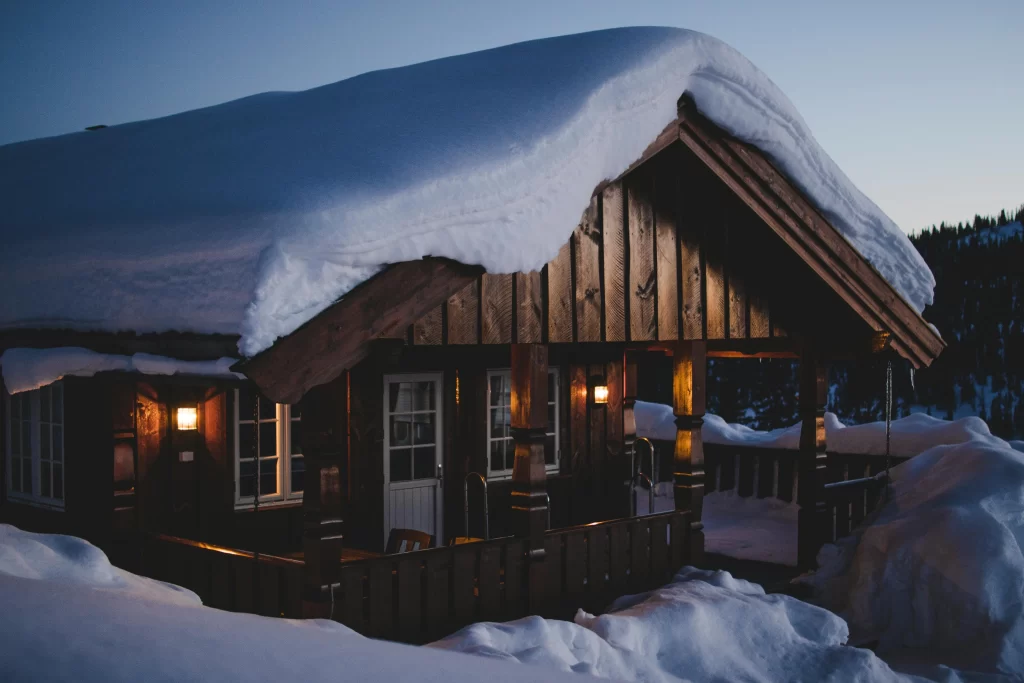 House with snow on the roof